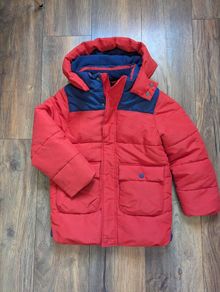 Boys Red Winter Puffer Coat Boden Size 7-8 yrs