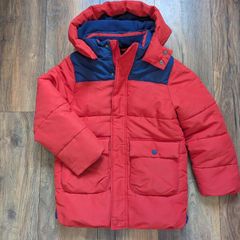 Boys Red Winter Puffer Coat Boden Size 7-8 yrs