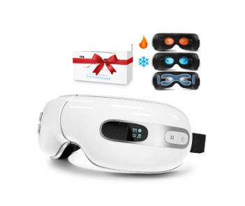 Eye Massager with Cooling Heat, Rechargeable Eye Massager with Smart Vibration Compress, Relieves Tension Improves Sleep