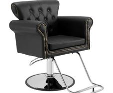 Salon Chair, Barber Chair for Hair Stylist, Styling Chair with Heavy Duty Hydraulic Pump, 360 Swivel Hair Salon Chair with Footrest for Beauty Spa Shampoo, Max Load Weight 330 lbs, Black