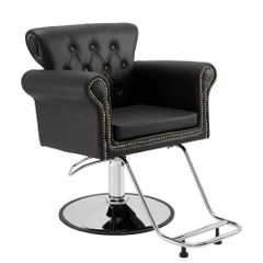 Salon Chair, Barber Chair for Hair Stylist, Styling Chair with Heavy Duty Hydraulic Pump, 360 Swivel Hair Salon Chair with Footrest for Beauty Spa Shampoo, Max Load Weight 330 lbs, Black