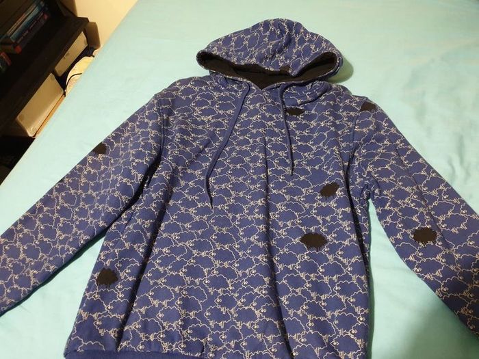 blue hoodie