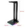 Havit RGB Headset Stand with 3.5mm AUX and 2 USB Ports Headphone Holder for Gamers Gaming PC Accessories Desk Black and White Image 6