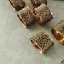 Vintage Copper Brass Gold Braided Napkin Rings Set Of 8 Image 7