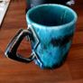 Handmade Studio Pottery Mug - Unique Blue Turquoise Glaze Image 3