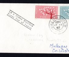 1962 Ireland Europa Commemorative Stamps Plain addressed First Day Cover (FDC) with Baile Atha Cliath (Dublin) cancel