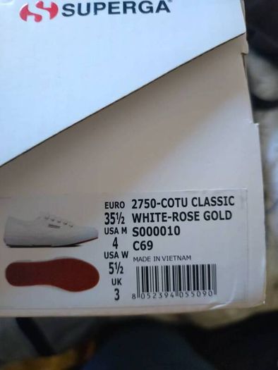 superga white size uk 3
