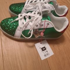 Glitter Star Trainers Green Brand New