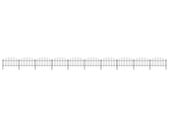 Garden Fence with Spear Top Steel (1-1.25)x17 m Black