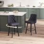 Bar Stools Set of 2, Waterproof PU Leather Bar Stool, 360 Rotating Breakfast Bar Stools with Footrest, Seat Height 66.5 cm, Load Capacity 150 kg, Black Image 3