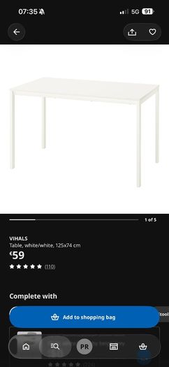ikea table white + 4 chairs