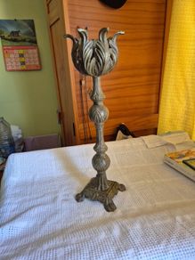 Unique Item Vintage Tall Heavy  Candle Holder