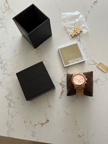 Ladies Rose Gold Chronograph Bracelet Watch