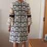 cream & black dress Image 3