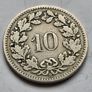 1884 Switzerland 10 Rappen Coin Image 2