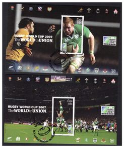 2007 Ireland Rugby World Cup Commemorative Stamps Miniature Sheets Fine Used with First Day of issue cancel.