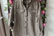jacket bnwt brown check herringbone Shacket jacket size large
