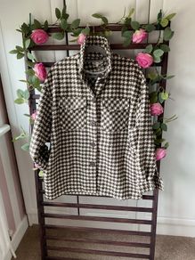 jacket bnwt brown check herringbone Shacket jacket size large
