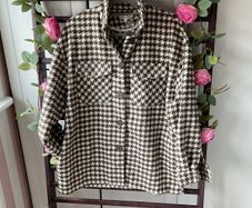 jacket bnwt brown check herringbone Shacket jacket size large