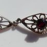 Vintage 925 Sterling Silver Natural Red Garnet Gemstone Bracelet 6,71g - lent 7" Image 4
