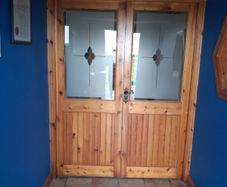 solid red deal doors.
