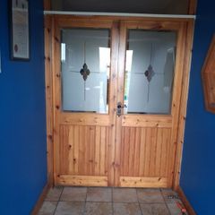 solid red deal doors.