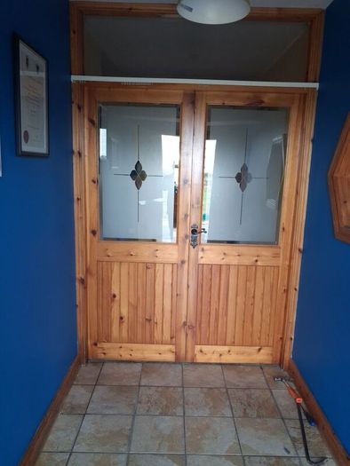 solid red deal doors.