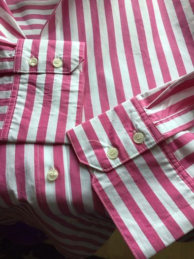 Zara Ladies 100% Cotton Pink and White  Casual Candy Stripe Shirt Blouse XL Uk 20/22 includes Postage