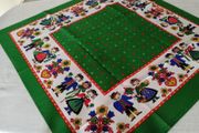 Vintage tablecloth, folk art,tablecloth