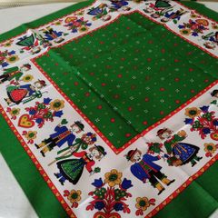 Vintage tablecloth, folk art,tablecloth