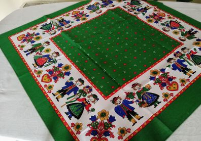 Vintage tablecloth, folk art,tablecloth