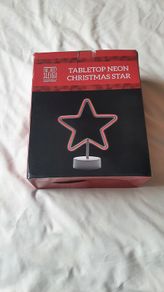 2 x table top christmas star neon lights by the jolly sleigh company