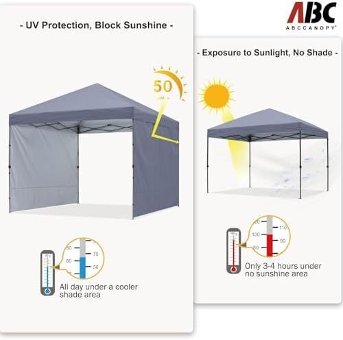 3x3M Pop up Gazebo With Two Side Panels Upgraded Roller Bag, 4 Weight Bags, Stakes and Ropes (Grey)