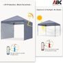 3x3M Pop up Gazebo With Two Side Panels Upgraded Roller Bag, 4 Weight Bags, Stakes and Ropes (Grey) Image 3