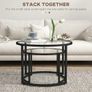 2-Piece Nesting Glass Coffee Table Set Image 3