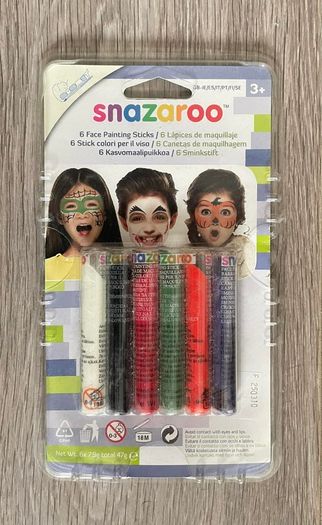 Snazaroo 6-Pack Face Painting Sticks, a non-toxic and washable set