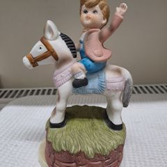 Vintage Musical Figurine Child on Horse