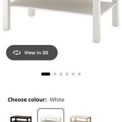 IKEA new, white coffee table 90x55cm, Lucan