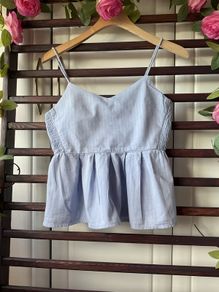 Stradivarius light blue 100% cotton top size small