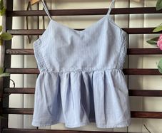 Stradivarius light blue 100% cotton top size small