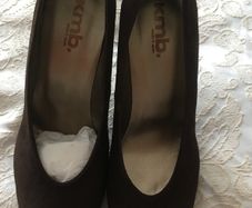 KMB Brown Suede Platform Court Shoes - New in Box - Size 38