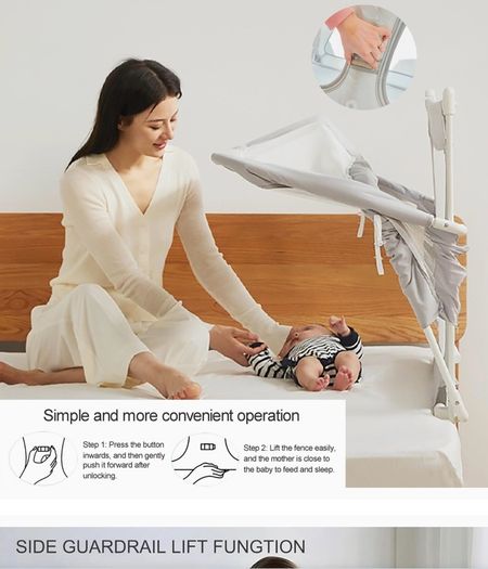 3-in-1 Baby Bassinet / Bedside Sleeper with Mattress & Bedding