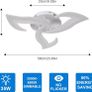 LED Ceiling Light Dimmable, Modern Acrylic Ceiling Lamp 35W 3937LM, 3000K-6500K, Ceiling Lighting Fixture with Remote Control for Bedroom Living Room Image 2