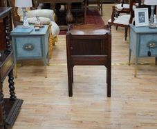 George III Tambour Front Mahogany Tray Top Bedside Cabinet