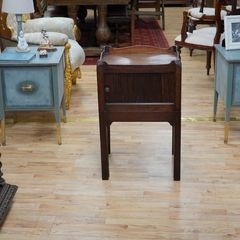 George III Tambour Front Mahogany Tray Top Bedside Cabinet