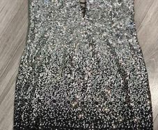 Love Triangle Ombre Sequin Mini Dress / Backless Strappy Evening Party Dress