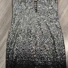 Love Triangle Ombre Sequin Mini Dress / Backless Strappy Evening Party Dress