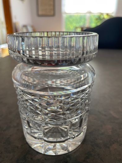Vintage glass honey  / jam jar, lid with spoon