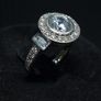 Vintage 9ct Gold White Stone Halo Ring Image 3
