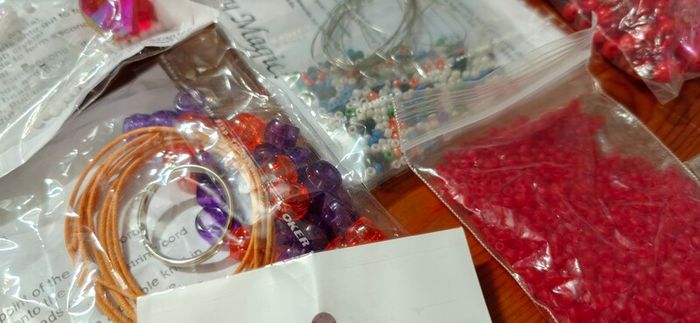 Assortment of beads for jewelry making